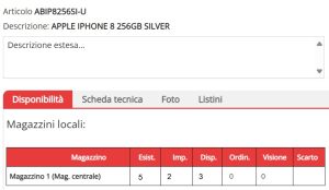 Descrizioni e Disponibilità