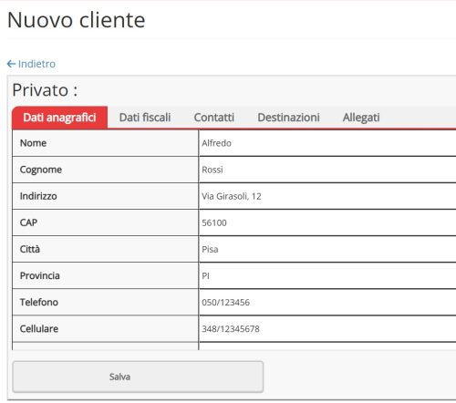 Nuovo cliente